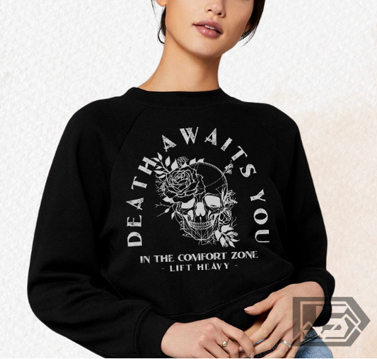 Death Awaits You Pullover Cropped Fleece